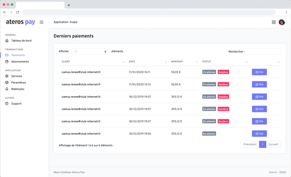 Gestion des paiements